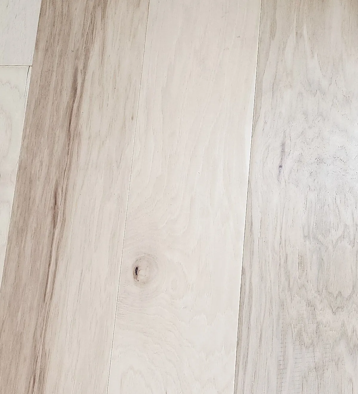 Prefinished natural hickory engineered hardwood planks, in stock at Tedford
